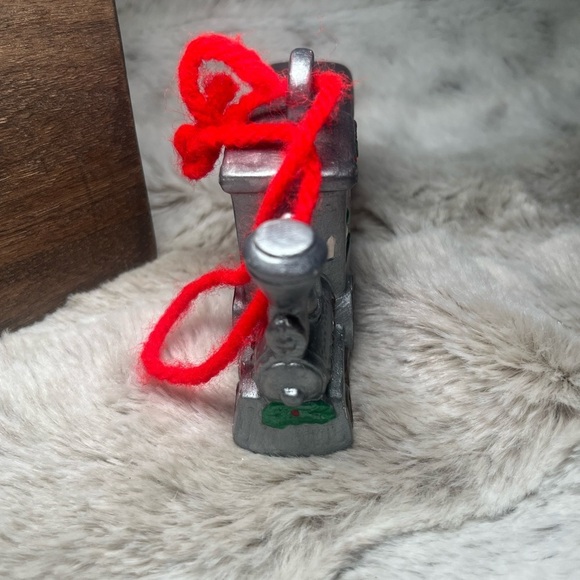 Vintage Christmas Train Ornament | Silver Engine with Passengers | Holiday Décor - Picture 3 of 7